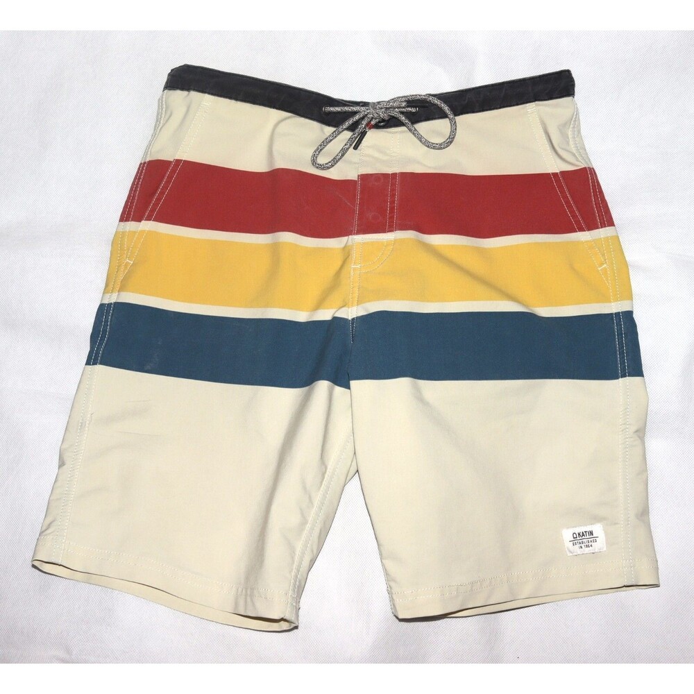 Katin Men's Beach Surf Stretch‎ Striped Board Shorts Size 30